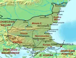 Map of the Diocese of Thrace (Dioecesis Thraciae) c. 400 AD