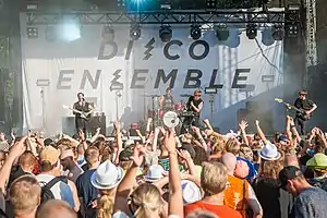 Disco Ensemble at the 2018 Ilosaarirock festival in Joensuu, Finland.