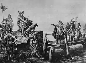 Image 12Divico and Julius Caesar after the Battle of Bibracte  (from History of Switzerland)