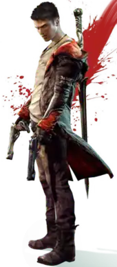 Dante, with a gun in each hand