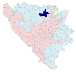 Location of Doboj within Republika Srpska