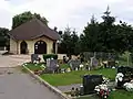 Funeral home and part of the cemetery in Petrovce nad Laborcom