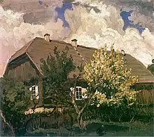 Manor in Bohdanów - painting by Ferdynand Ruszczyc from 1902.