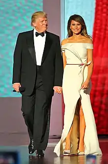 President Donald Trump and First Lady Melania Trump at their inaugural dance at the "Liberty Ball" on January 20, 2017.