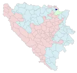 Location of Donji Žabar within Bosnia and Herzegovina