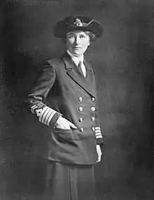 A black and white photograph of Dorothy Christian Hare in the Women's Royal Navy Service