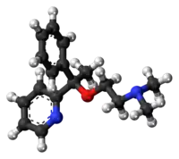 Ball-and-stick model of the doxylamine molecule