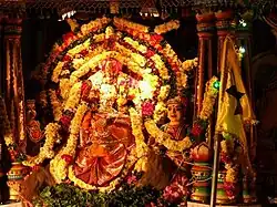 The main deity at the Draupati Amman Temple, Udappu