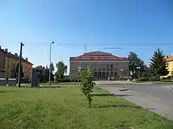 Town square with the town hall