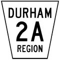 County/Regional roads in Ontario are styled by this basic "Flowerpot" design. This marker is of Durham Regional Road 2A.