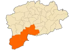 Map of Guelma Province highlighting the district