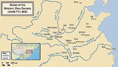 Western Zhou States Map.