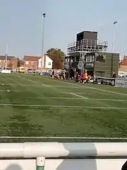 Coaching boxes and TV gantry