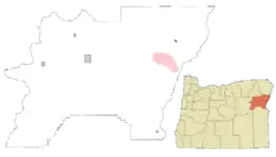 Location of Eagle Valley in Baker County, Oregon.