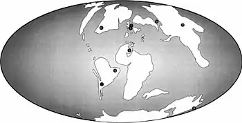 Palaeobiogeographic map of Cretaceous pterosaur assemblages