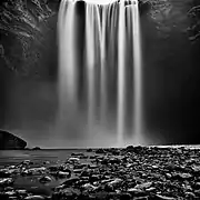 Long-exposure photo of the waterfall