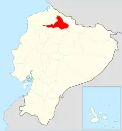 Location of Imbabura Province in Ecuador.