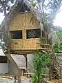 A bamboo and palm thatch house in Mindo