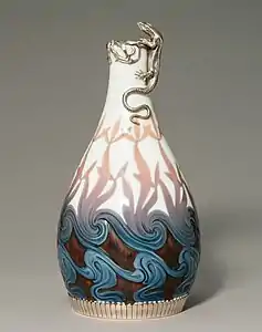 Vase with lizard by Effie Hegermann-Lindencrone (c.1902)