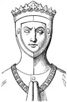 Drawing of tomb effigy of Thomas of Lancaster, 1st Duke of Clarence