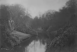 The Lugton Water and one of the two gazebos