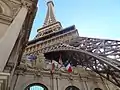 The Eiffel Tower replica, as seen from the Strip