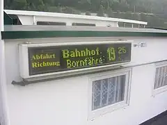 Departure boards at public transport stations and terminals (Elbe ferry Bad Schandau, Germany)