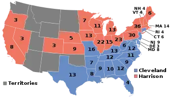 Electoral map, 1888 election