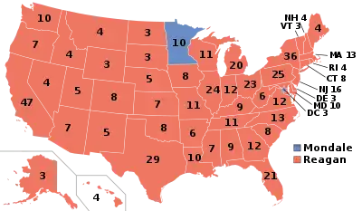 Electoral map, 1984 election