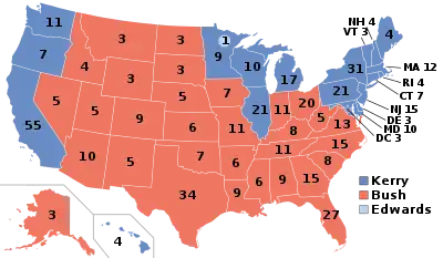 Electoral map, 2004 election