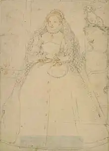 Preliminary chalk sketch for a portrait of Elizabeth I, Zuccaro, c. 1575