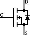 Enhancement mode, N-channel MOSFET