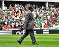 Meza walks off the pitch after he led the Mexico national team to a 1–1 draw with world champions Spain on 11 August 2010 at Azteca Stadium: Mexico City