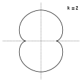 k = 2; a nephroid