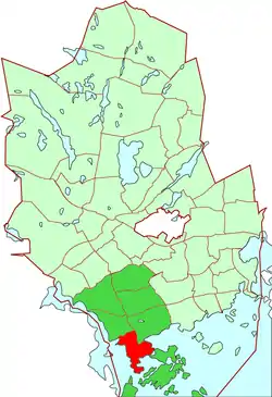 Location of Soukka within Espoo