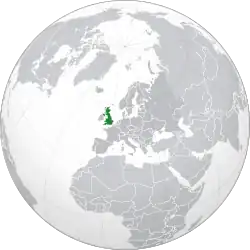 Location of United Kingdom of Great Britain and Northern Ireland