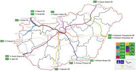 European routes of Hungary