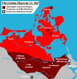 13th century borders of the principality of Rügen