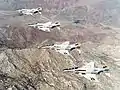 F-4J Phantoms of VF-142 in flight c1971