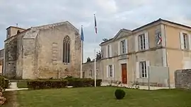 The church and town hall in Saint-Hippolyte