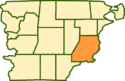 location of Florentino Ameghino Department in Chubut Province