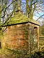 The back of the mausoleum