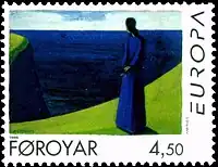 Teir leggja av landi (departure). Stamp of 1996