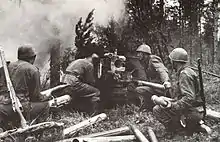 Finnish troops man an antitank gun during the Continuation War.