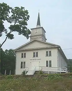 The First Baptist Church in Wellsburg, built by settlers in the 1790s