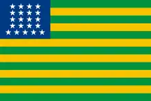 The November 1889 flag of Brazil had a blue canton defaced with 21 white stars.