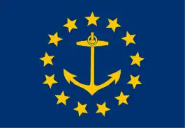 The flag of Rhode Island from 1882 to 1897.