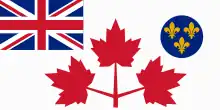 Flag of the Canadian Army from 1939 to 1944, which had a canton consisting of the UK's national flag.