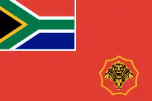 Flag of the South African Army, which has a canton with the RSA's national flag in it.