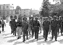 Image 11Gen. Uzi Narkiss, Defense Minister Moshe Dayan, Chief of staff Yitzhak Rabin and Gen. Rehavam Ze'evi in the Old City of Jerusalem, 7 June 1967 (from History of Israel)